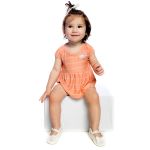 Bata c/ Tapa Fralda para bebê Listras Coral - Baby Gut