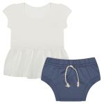 Bata c/ Tapa Fralda para bebê Laise Denim - Baby Gut