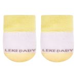 Kit c/ Touca, Luva e Sapatinho para bebê em tricot Amarelo - Leke