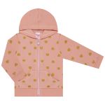 Blusão capuz c/ Calça para bebê em moletom Coração Dourado - Orango Kids