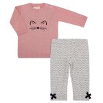Bata tricot c/ Legging para bebe Meow Meow - Petit