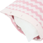 Almofada quadrada para berço em tricot Chevron Rosa - Petit