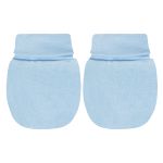 Kit c/ Touca, Luva e Sapatinho para bebe em malha Azul - Pingo Lelê