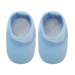 Kit c/ Touca, Luva e Sapatinho para bebe em malha Azul - Pingo Lelê