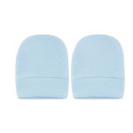 Kit c/ Touca, Luva e Sapatinho para bebe em soft Azul - Pingo Lelê