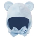 Gorro Orelhinha para bebe em microsoft Azul - Pingo Lelê