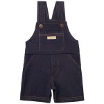 Jardineira para bebe em fleece Blue Denim - Pingo Lelê