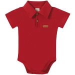 Body Polo c/ Short para bebê Vermelho - Pingo Lelê