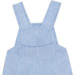Jardineira c/ Body curto para bebê em cotton Denim - Pingo Lelê