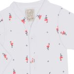 Jogo Maternidade Flamingo: Casaquinho + Body curto + Calça + Touca + Luva + Manta - Pingo Lelê