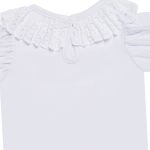 Body babadinhos para bebê em suedine Laise Branco - Pingo Lelê