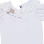 Body babadinhos para bebê em suedine Laise Branco - Pingo Lelê