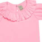 Body babadinhos para bebê em suedine Laise Rosa - Pingo Lelê
