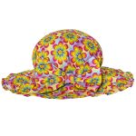 Conjunto de banho para bebê Floral Pink: Biquini + Chapéu - Roana