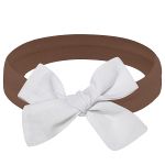 Kit 3 Faixas de Cabelo Laço algodão Mostarda/Cinza/Branca