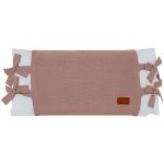 Kit Berço: Rolinhos Laterais + Rolinho Cabeceira + Almofada Retangular Tricot Bubbles Rosa Antigo - Aime