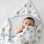 Toalha de banho c/ capuz em fralda Urso Celeste Soft - Baby Joy