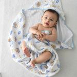 Toalha de banho c/ capuz em fralda Urso Celeste Soft - Baby Joy