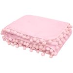 Manta para bebê em Microfibra Soft Pompons Rosa - Baby Joy