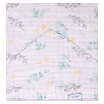 Toalha de banho c/ capuz em fralda Folhas Soft - Baby Joy