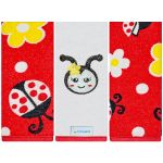 Kit com 3 paninhos de boca para bebê em atoalhado Joaninha Funny - Baby Joy