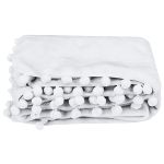 Manta para bebê em Microfibra Soft Pompons Branco - Baby Joy