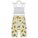 Cropped c/ Calça para bebê Girassol - Roana