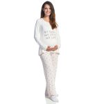 Pijama Longo Gestante Bland Lycra My Baby - Cia da Noite