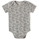 Body curto para bebê em suedine Dino Mescla - Pingo Lelê