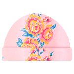 Macacão longo c/ Touca para bebê em suedine Floral Sunset - Pingo Lelê