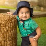 Chapéu Bucket para bebê em cotton Jeans Marinho - Pingo Lelê