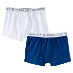 Kit c/ 2 Cuecas Boxer em malha Branca/Marinho - Pingo Lelê