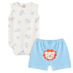Body regata com Shorts para bebê em suedine Coqueiro - Pingo Lelê