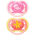 Chupetas Ultra Air Baleia/Estrela 2pçs Tam 2 (6-18m) - Philips Avent
