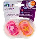 Chupetas Ultra Air Baleia/Estrela 2pçs Tam 2 (6-18m) - Philips Avent