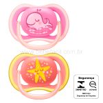 Chupetas Ultra Air Baleia/Estrela 2pçs Tam 2 (6-18m) - Philips Avent