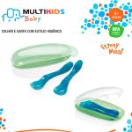 Conjunto de talheres com estojo higiênico Boy (9m+) - Multikids Baby