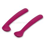 Kit 2 Colheres de Silicone com Estojo First Bites Rosa (6m+) - Multikids Baby