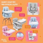 Cadeira de Alimentação Assento Elevatório Portátil Lollipop Azul (6m+) - Multikids Baby