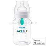 Mamadeira Anticólica com Acessório Airfree 260ml (1m+) - Philips Avent
