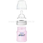 Kit Mamadeira Anticólica 125ml + Bico n° 2 Rosa (0m+) - Philips Avent