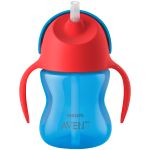 Copo com Canudo Curvado Dinossauro Azul 200ml (9m+) - Philips Avent