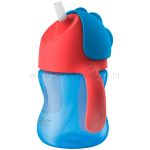 Copo com Canudo Curvado Dinossauro Azul 200ml (9m+) - Philips Avent
