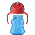 Copo com Canudo Curvado Dinossauro Azul 200ml (9m+) - Philips Avent
