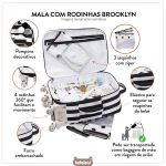 Mala Maternidade com rodinhas Brooklyn Black and White - Masterbag