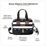 Bolsa Térmica para bebê Vicky Brooklyn Black and White - Masterbag
