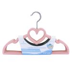 Kit 5 Cabides Aveludado Coração Rosa - Clingo