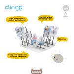 Escorredor Portátil de Mamadeiras e Acessórios Cinza - Clingo
