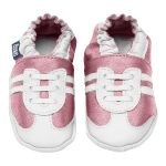 Tênis Walker para bebê em couro Eco Metalizada Rosa - Babo Uabu