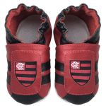 Tênis para bebê em couro Eco Flamengo - Babo Uabu